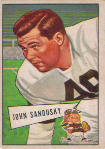 John Sandusky Rookie 1952 Bowman #50 football card