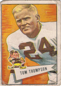 Tom Thompson Rookie 1952 Bowman #26 football card