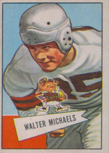 Walt Michaels Rookie 1952 Bowman #62 football card