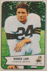 Warren Lahr Rookie 1954 Bowman #74 football card
