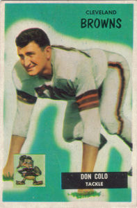 Don Colo 1955 Rookie Bowman #159 football card