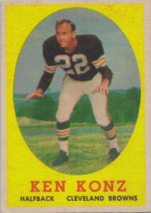 Ken Konz 1958 Topps #26 football card