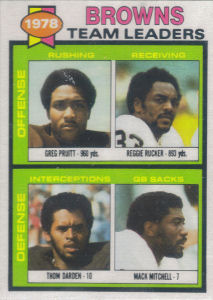 Browns Team Checklist 1979 Topps football card