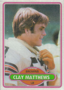 Clay Matthews Rookie 1980 Topps #418 football card