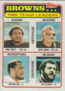 Browns Team Checklist 1981 Topps football card