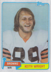 Keith Wright Rookie 1981 Topps #478 football card