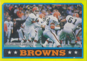Browns Team Leaders 1986 Topps football card