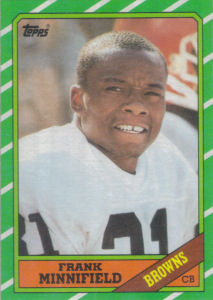 Frank Minnifield Rookie 1986 Topps #198 football card