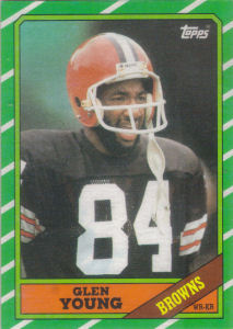 Glen Young Rookie 1986 Topps #190 football card