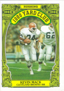 Kevin Mack 1000 Yard Rushing Club 1986 Topps #19 football card