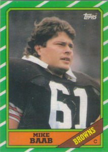 Mike Baab Rookie 1986 Topps #192 football card