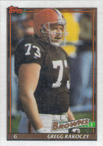 Gregg Rakoczy 1991 Topps #601 football card