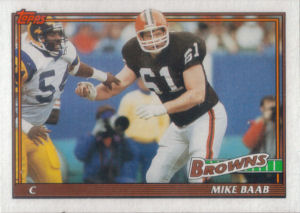 Mike Baab 1991 Topps #596 football card