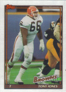 Tony Jones Rookie 1991 Topps #605 football card