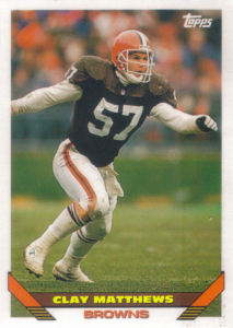 Clay Matthews 1993 Topps #496 football card